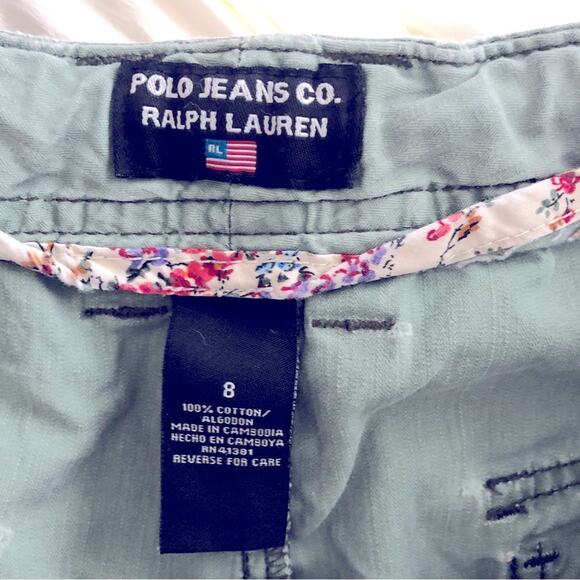 Polo Ralph Lauren green cargo style chino shorts size 8 - Picture 3 of 3